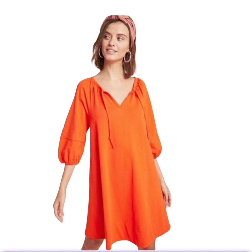 Anthropologie Orange Anais Tunic‎ Dress Sz XS